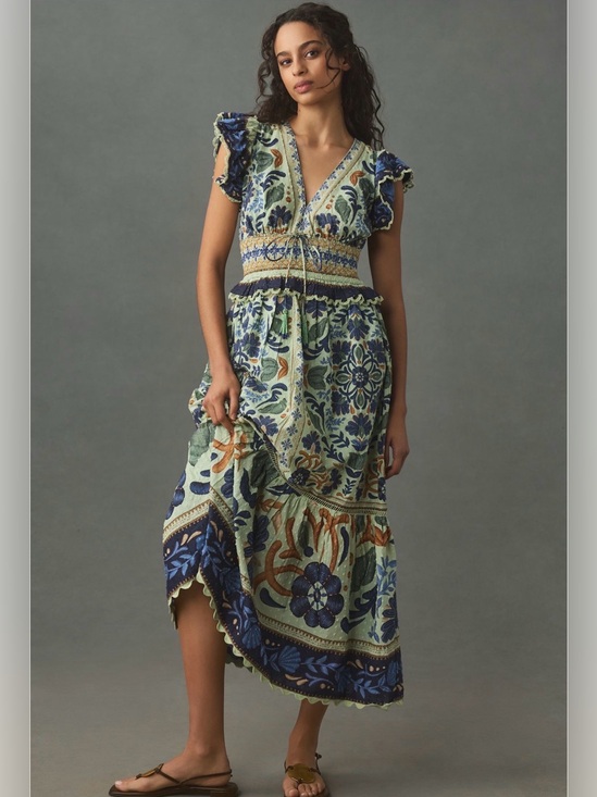 FARM Rio Dresses & Skirts - FARM Rio Ocean Tapestry Green Maxi Dress